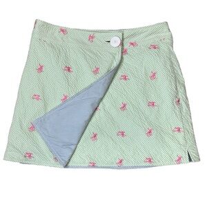 Lilly Pulitzer Seersucker Reversible Wrap Skirt Women's 8